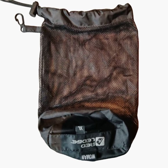Backpack Fabric Mesh Drawstring Bag Black Quick Dry Travel Hook  Camping 6 x 9 R - Picture 1 of 6